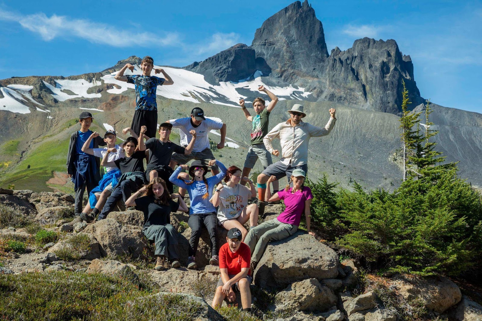 Island Pacific School’s senior students and staff near Black Tusk on day 2 of the school year Photo via Island Pacific School